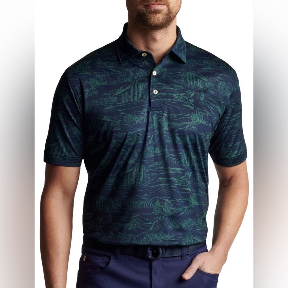 Peter Millar Men’s Fall Fairway Performance Jersey Golf Polo Active Size XXL